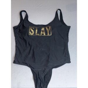 Ingear Womans Black "Slay"  1 Piece Swimsuit Size 1X